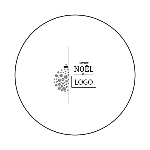 design mange-debout blanc logo noir boule de noel avec joyeux noel et logo au milieu 1303690873