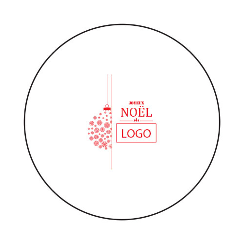 design mange-debout blanc logo rouge boule de noel avec joyeux noel et logo au milieu 1006537193