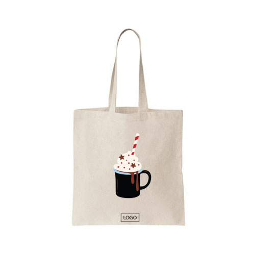 design tote bag chocolat chaud couleur naturelle et ecrit noir sur tote bag