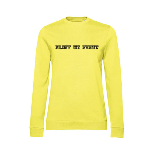 pull femme ww02w jaune avec logo face