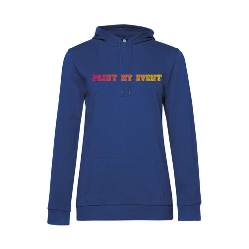 sweat a capuche femme ww04w bleu avec logo face