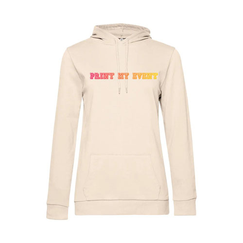 sweat a capuche femme ww04w rose pale avec logo face