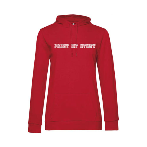 sweat a capuche femme ww04w rouge avec logo face