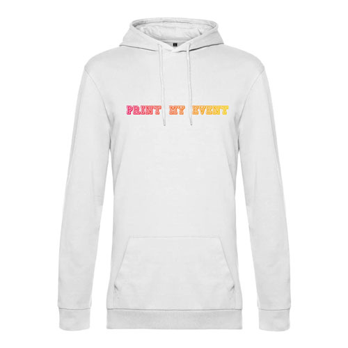 sweat a capuche homme wu03w blanc avec logo face