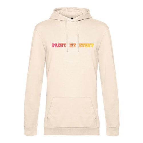 sweat a capuche homme wu03w rose pale avec logo face
