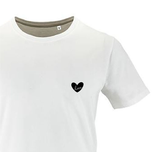 t-shirt imprime petit coeur 13 - homme milo men blanc zoom