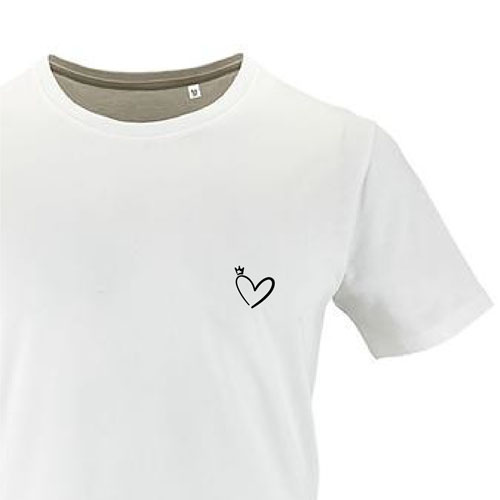 t-shirt imprime petit coeur 14 - homme milo men blanc zoom