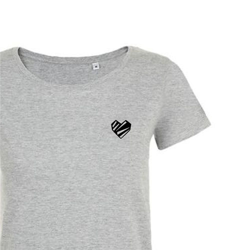 t-shirt imprime petit coeur 17 - femme mia gris zoom