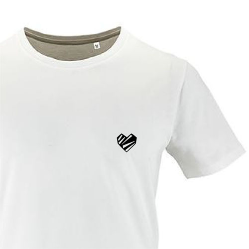 t-shirt imprime petit coeur 17 - homme milo men blanc zoom