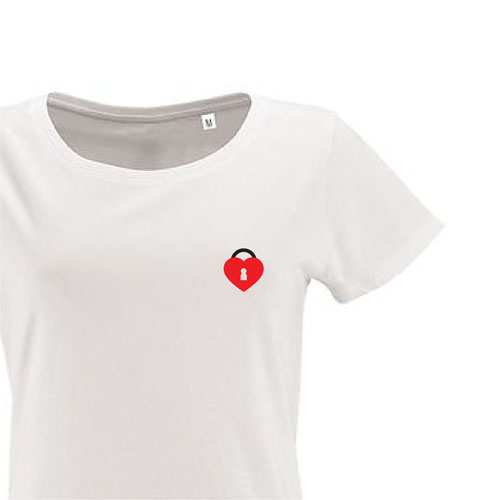t-shirt imprime petit coeur 26 - femme milo women blanc zoom