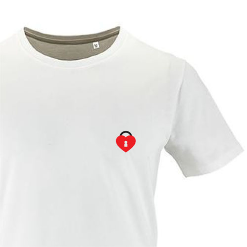 t-shirt imprime petit coeur 26 - homme milo men blanc zoom