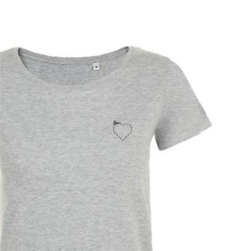 t-shirt imprime petit coeur 27 - femme mia gris zoom