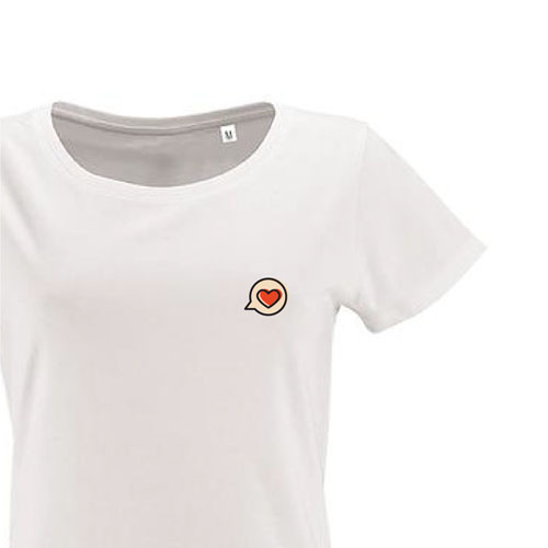 t-shirt imprime petit coeur 4 - femme milo women blanc zoom