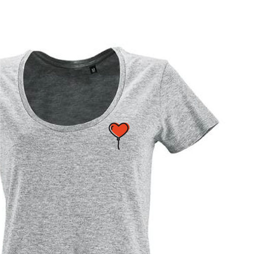 t-shirt imprime petit coeur 5 - femme metropolitan gris zoom
