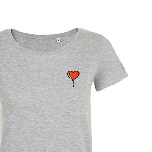 t-shirt imprime petit coeur 5 - femme mia gris zoom