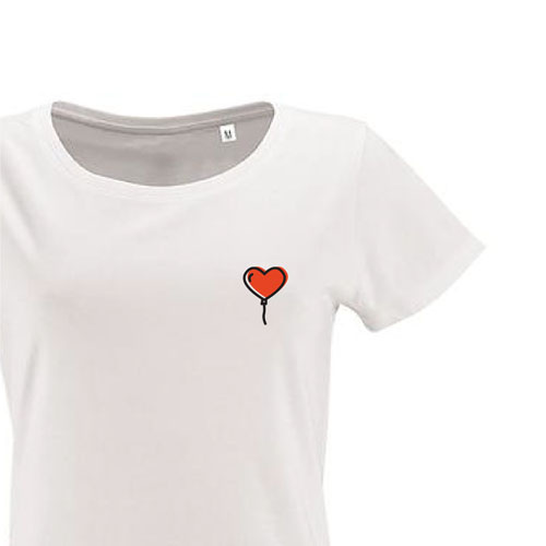 t-shirt imprime petit coeur 5 - femme milo women blanc zoom