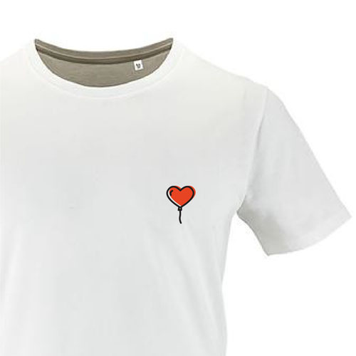 t-shirt imprime petit coeur 5 - homme milo men blanc zoom