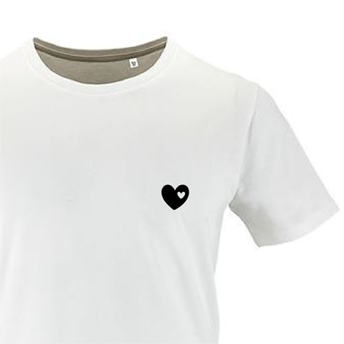 t-shirt imprime petit coeur 8 - homme milo men blanc zoom