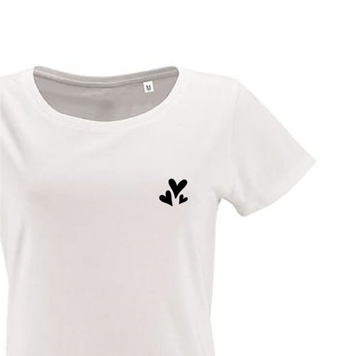 t-shirt imprime petit coeur 9 - femme milo women blanc zoom