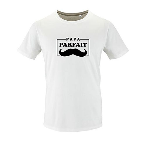 t-shirt papa parfait moustache blanc 787516150