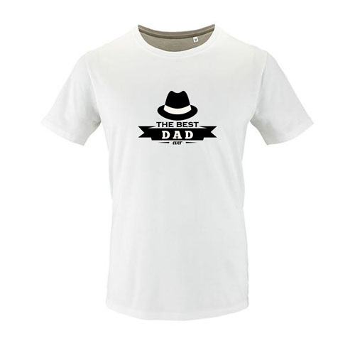 t-shirt the best dad ever blanc